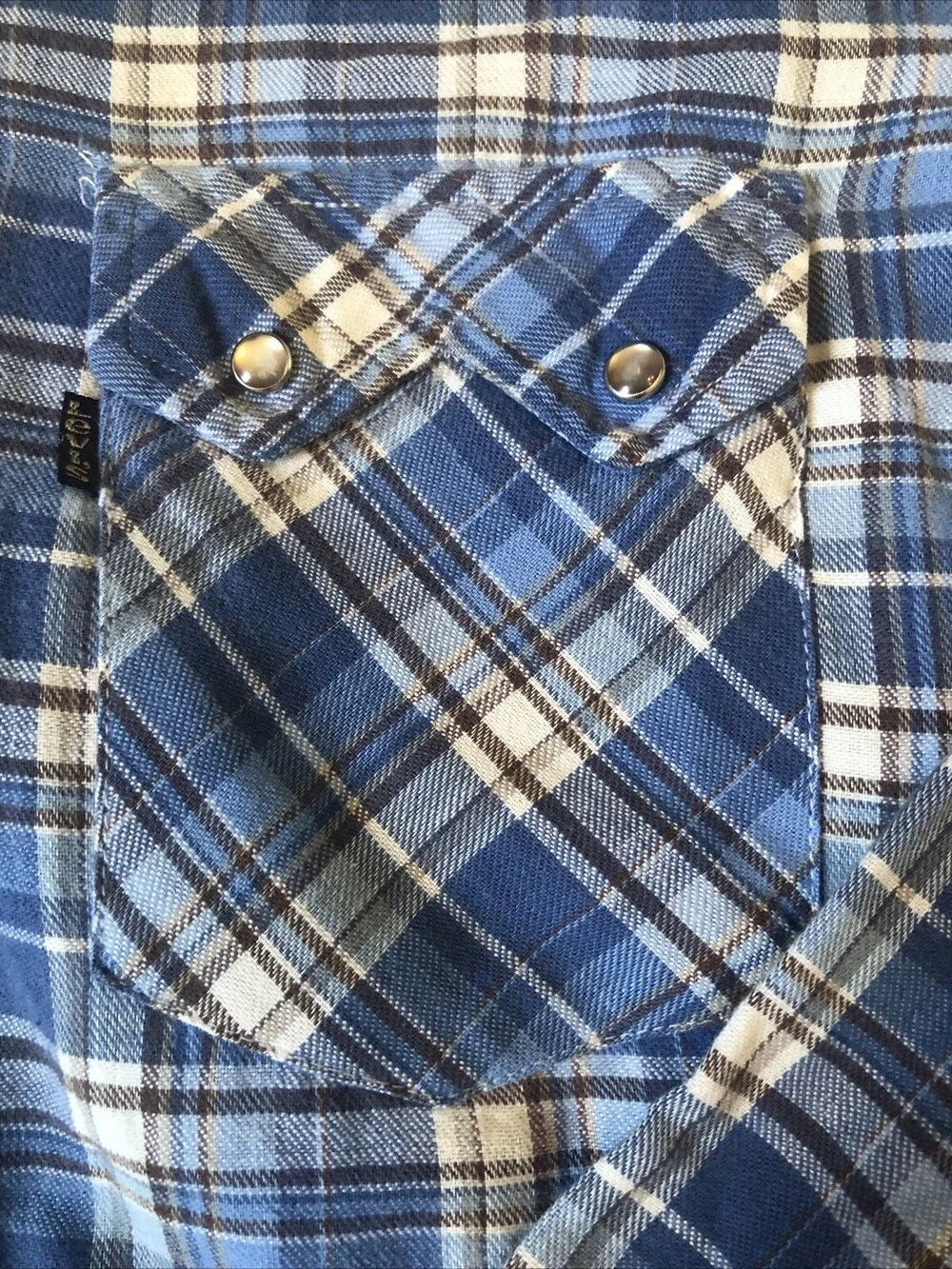 Vintage Levi's Shirt Mens Medium Western Pearl Snap Plaid Cowboy USA Sawtooth
